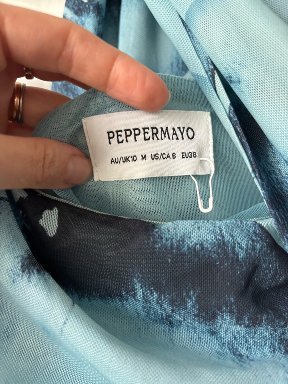 Peppermayo Songbird Blue Floral One-Shoulder Maxi Dress - Picture 4 of 5